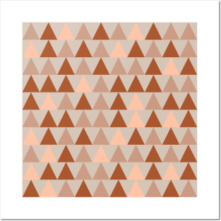 Arrows Minimalist Monochromatic Pattern in Clay and Taupe Posters and Art